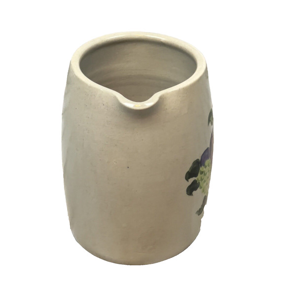 Casey Pottery Marshall Texas 6" Pitcher Pottery Apple Grapes Handmade - Picture 4 of 8